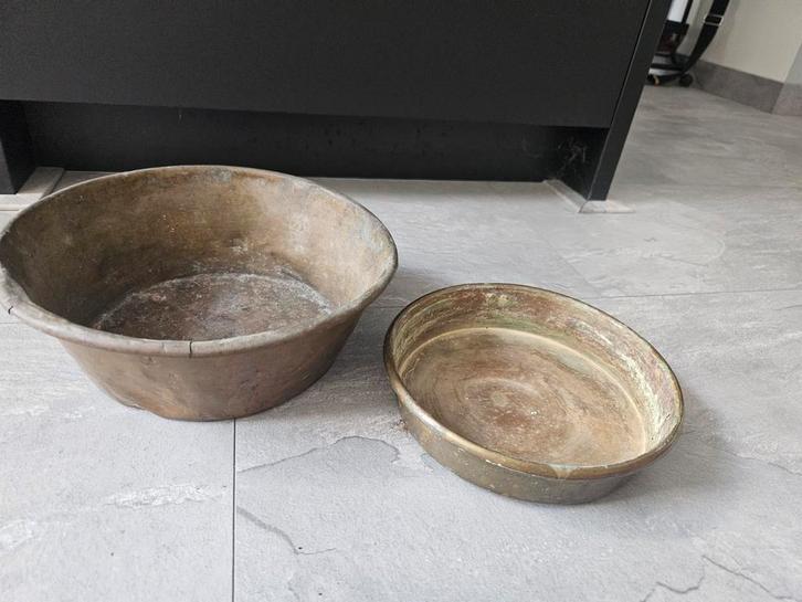 Oude Koperen Schalen Set, Antiek en Kunst, Antiek | Koper en Brons, Koper, Ophalen