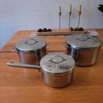 Sigg 3-delig pannenset geschikt voor inductie RVS + deksels, Inductieplaat, Pannenset, Ophalen of Verzenden, Zo goed als nieuw