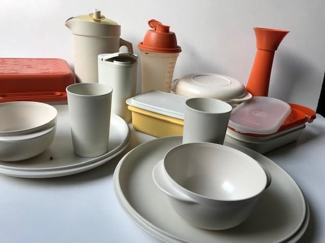 Retro vintage Tupperware keukenbenodigdheden, Ophalen of Verzenden, Gebruikt, Geel, Overige typen
