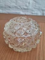 Vintage glazen snuisterijen doosje. H 5 cm. Ø 7 cm., Antiek en Kunst, Ophalen of Verzenden
