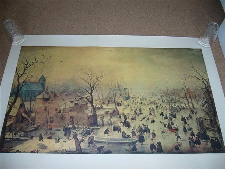 Reproductie Hendrik Averkamp winter, Antiek en Kunst, Kunst | Schilderijen | Klassiek, Ophalen of Verzenden