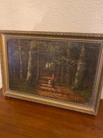 Schilderij: Vrouw met schaap W.A Wassenaar, Antiek en Kunst, Kunst | Schilderijen | Klassiek, Ophalen of Verzenden