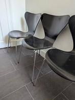 Arne Jacobsen Fritz Hansen Vlinderstoelen series 7 Deens, Gebruikt, Zwart, Ophalen of Verzenden, Vier