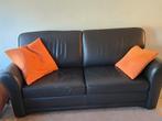 Mooi zwart leren 2 persoons bank, Ophalen, Gebruikt, 75 tot 100 cm, Minder dan 150 cm