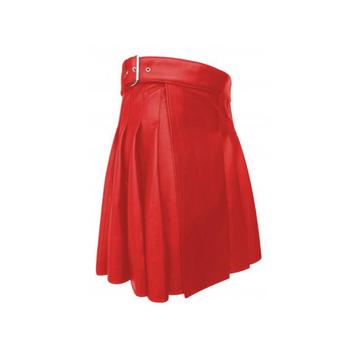 Rode kunstleren heren kilt schotse schotland kleding mannen beschikbaar voor biedingen