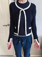 Zara marineblauw vestje parelknoopjes XS/S, Ophalen of Verzenden, Zo goed als nieuw, Maat 34 (XS) of kleiner, Blauw