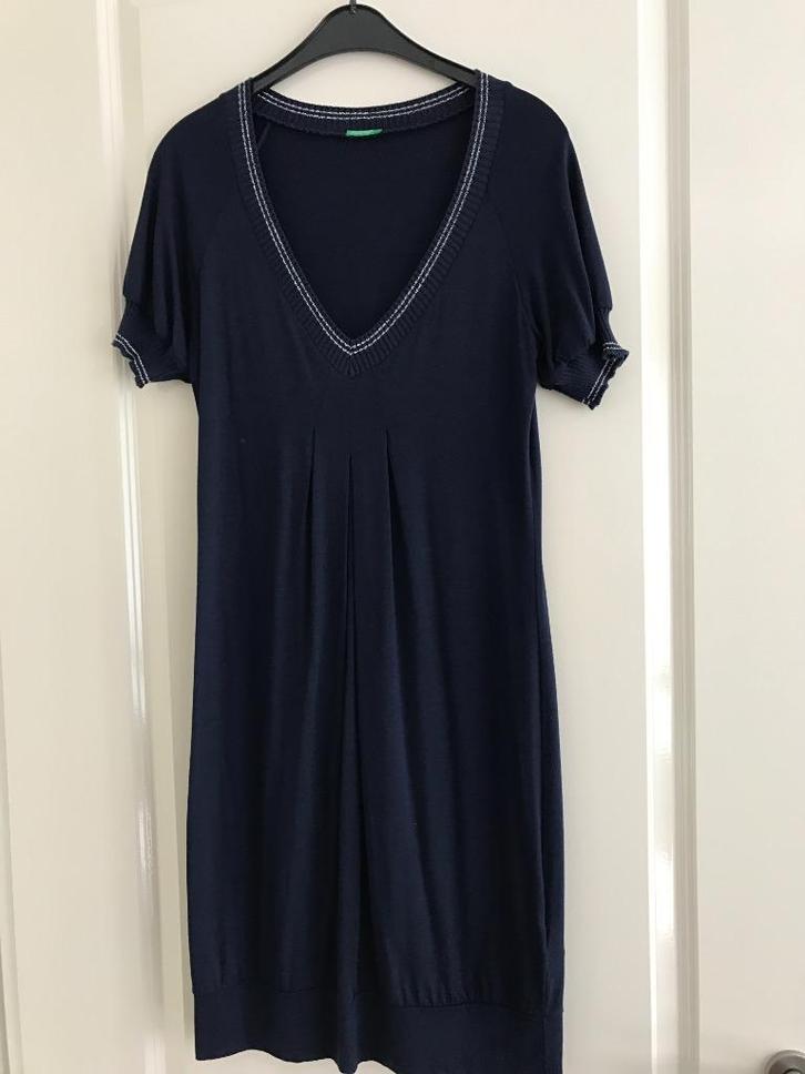 Jurk Benetton blauw, Kleding | Dames, Jurken, Zo goed als nieuw, Maat 38/40 (M), Blauw, Ophalen