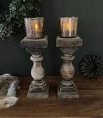 Houten balusterkandelaar 30 cm, Overige kleuren, 25 tot 50 cm, Nieuw, Ophalen of Verzenden