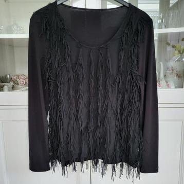 Zwarte Blouse/Trui met Franjes beschikbaar voor biedingen