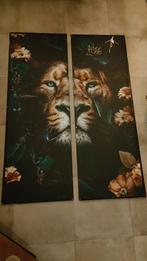 Schilderij met Leeuw, Huis en Inrichting, Woonaccessoires | Schilderijen, Tekeningen en Foto's, Ophalen, Gebruikt, 125 cm of meer