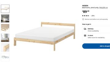 IKEA Neiden Bedframe met lattenbodem - afbeelding 1
