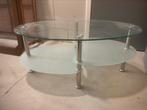 Salon tafel ovaal glas, Huis en Inrichting, Tafels | Salontafels, 50 tot 100 cm, Minder dan 50 cm, Glas, Modern