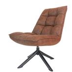 Cognac Fauteuil Draaistoel Microvezel Dorus Coyboy Stoel, Nieuw, Stof, Bruin, Eén