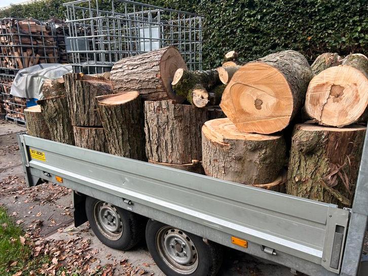 3 kuub gestapelde kuub blokken, esdoorn en kastanje., Tuin en Terras, Haardhout, Minder dan 3 m³, Ophalen