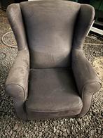 Te koop fauteuils bruin  grijs soort leer, Huis en Inrichting, Fauteuils, Ophalen of Verzenden, Zo goed als nieuw, 50 tot 75 cm