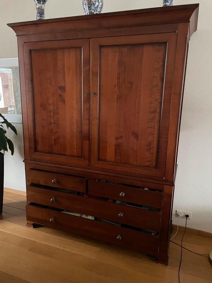 Kersenhouten Eetkamer Set + TV Meubel, Huis en Inrichting, Complete eetkamers, Gebruikt, 4 tot 6 stoelen, Ophalen