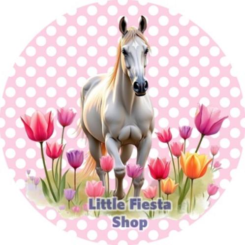 LF6942 icing frosting paard 20cm eetbare taart print top, Hobby en Vrije tijd, Taarten en Cupcakes maken, Nieuw, Versiering, Taarten