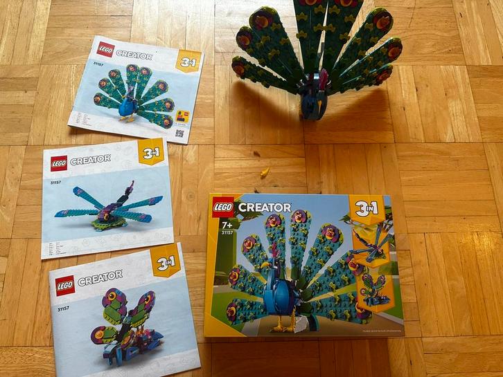 Complete Lego 3-in-1 set met: pauw, vlinder en libelle, Kinderen en Baby's, Speelgoed | Duplo en Lego, Zo goed als nieuw, Lego