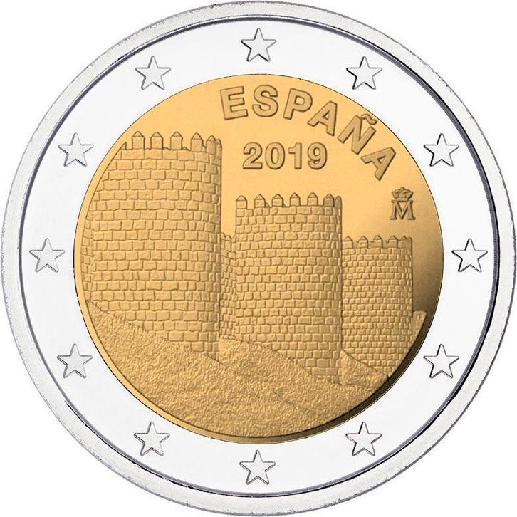 2 Euro Spanje 2019 UNC - Oude Stad Avila, Postzegels en Munten, Munten | Europa | Euromunten, Losse munt, 2 euro, Spanje, Verzenden
