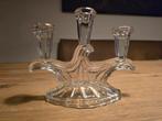 Franse Art Deco Kristallen Kandelaar voor Drie Kaarsen, Antiek en Kunst, Ophalen of Verzenden, Kristal