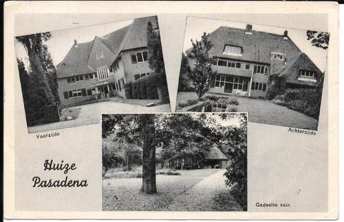 Zeist, Huize Pasadena voor en achterzijde en tuin. 1952, Verzamelen, Ansichtkaarten | Nederland, Gelopen, Utrecht, 1940 tot 1960
