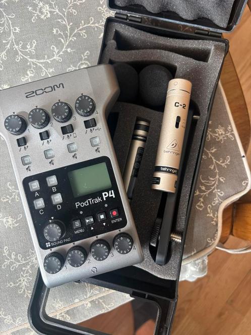 Zoom Podtrak P4 + Behringer C2 stereo microfoonset, Audio, Tv en Foto, Overige Audio, Tv en Foto, Zo goed als nieuw, Ophalen of Verzenden