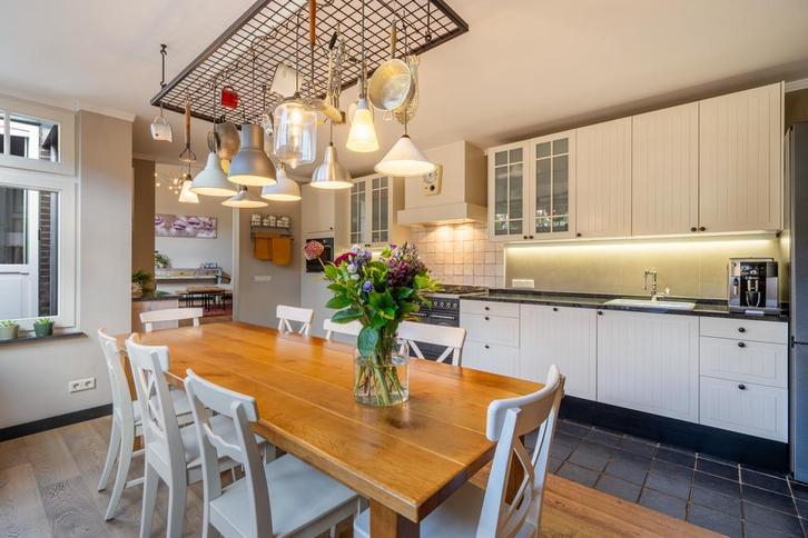 Designlamp voor woonkeuken 185x65cm., Huis en Inrichting, Lampen | Hanglampen, Gebruikt, Minder dan 50 cm, Metaal, Ophalen