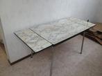 Vintage formica tafel uitschuifbaar., Huis en Inrichting, Tafels | Eettafels, Ophalen, Gebruikt, 50 tot 100 cm, Vijf personen of meer