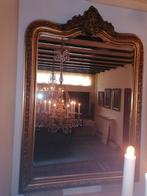 antiek getoogde vergulde spiegel, Antiek en Kunst, Antiek | Spiegels, Ophalen of Verzenden, Overige vormen