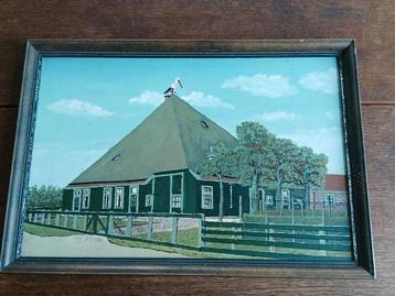 LEUK SCHILDERIJTJE VAN EEN NOORDHOLLANDSE  BOERDERIJ Z.G.S.. beschikbaar voor biedingen