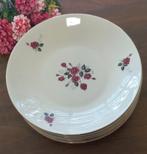 Set van 6 brocante diepe borden, roze roos, tulowice Poland, Antiek en Kunst, Ophalen of Verzenden