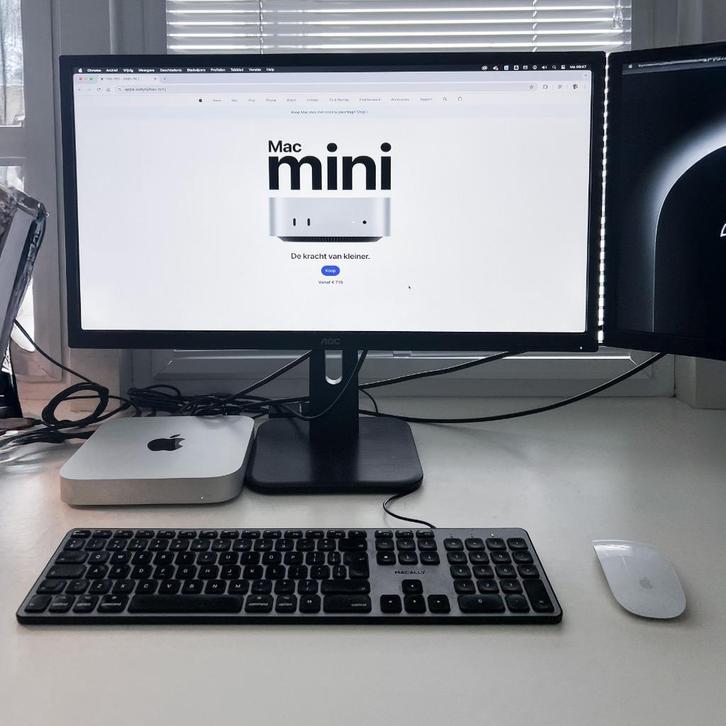 Apple Mac Mini + 27" display + keyboard + muis, Computers en Software, Apple Desktops, Gebruikt, Mac Mini, SSD, 3 tot 4 Ghz, 16 GB