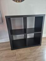 Zwarte Kallax kast met manden - open vakken, Huis en Inrichting, Kasten | Boekenkasten, Ophalen, Gebruikt, 50 tot 100 cm, Minder dan 100 cm