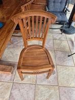 6 zware Teakhouten stoelen, Huis en Inrichting, Stoelen, Ophalen, Zo goed als nieuw, Bruin, Vijf, Zes of meer stoelen