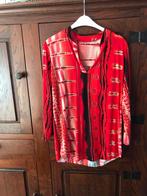 Prachtige rode Top met Prints en Glitters maat L/XL, Maat 42/44 (L), Ophalen of Verzenden, Zo goed als nieuw, Lange mouw