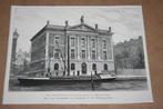 Antieke gravure - Erasmiaans Gymnasium Rotterdam - 1884 !!, Antiek en Kunst, Kunst | Etsen en Gravures, Ophalen of Verzenden