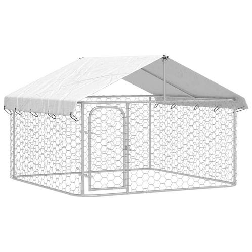 Hondenkennel voor buiten met dak 200x200x150 cm, Dieren en Toebehoren, Hondenhokken, Nieuw, Hondenkennel, 100 cm of meer, 110 cm of meer