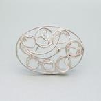 Moderne zilveren broche, Sieraden, Tassen en Uiterlijk, Broches, 4 tot 7 cm, Gebruikt, Verzenden, Nvt