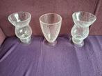 3 Craquelé vazen van glas., Overige kleuren, Ophalen of Verzenden, Minder dan 50 cm, Glas