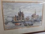 Aquarel Havenkantoor Zaandam W.Takkenberg, Ophalen of Verzenden