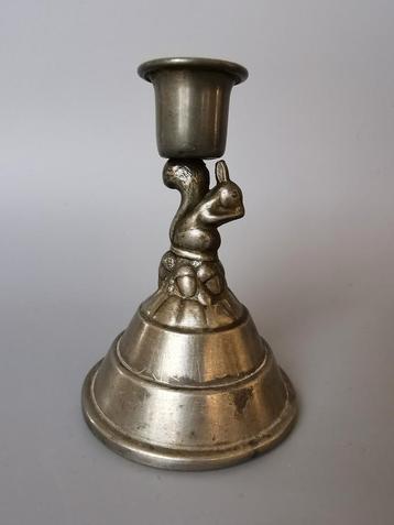 Tollenaar Buiksloot tin kandelaar eenkhoorn Art Deco  beschikbaar voor biedingen