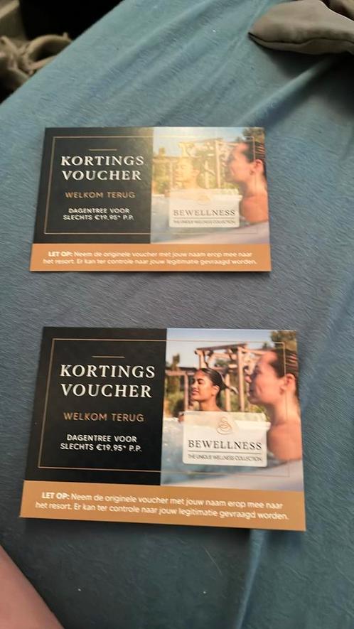 Kortings kaartjes voor welness 2 kaartjes per kaartje 2.50, Tickets en Kaartjes, Kortingen en Cadeaubonnen, Twee personen, Spa of Sauna