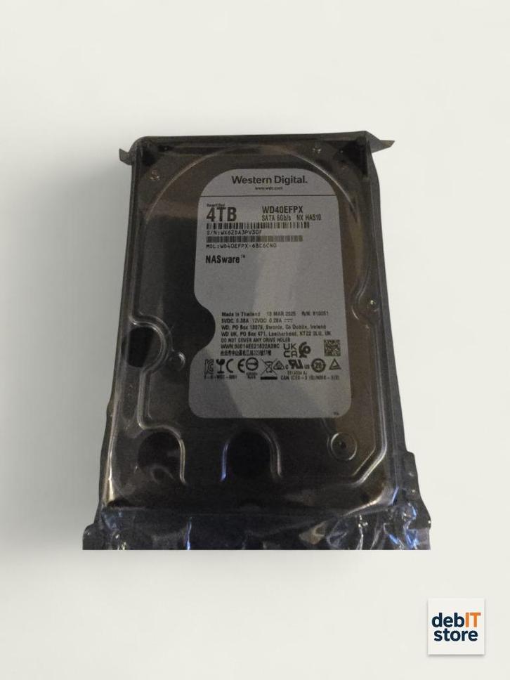WD Red Plus 4tb NAS HDD - WD40EFPX (nieuw - garantie - BTW), Computers en Software, Harde schijven, Nieuw, HDD, SATA, Ophalen of Verzenden