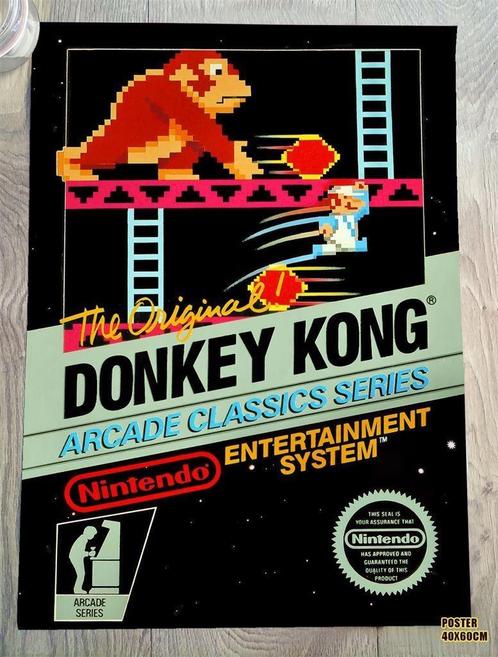 DONKEY KONG NES Retro Arcade Poster, Verzamelen, Posters, Nieuw, Rechthoekig Staand, Verzenden