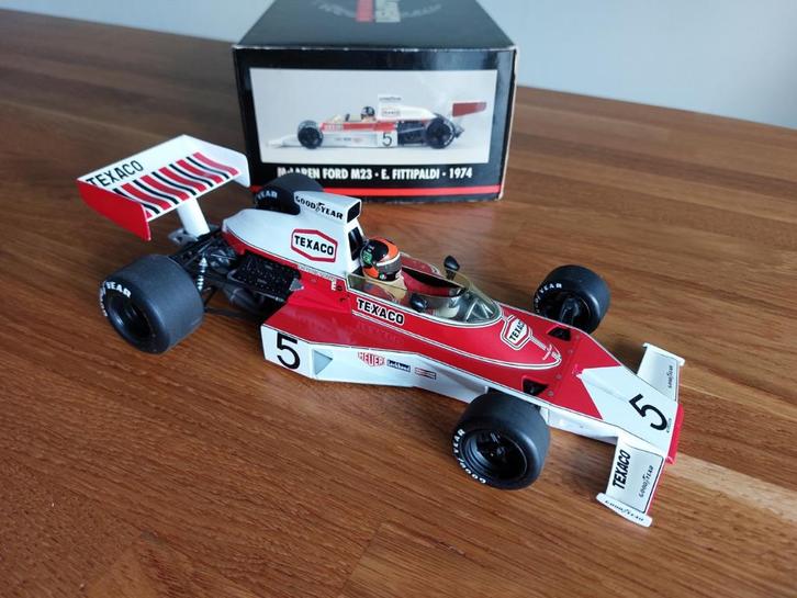 1974 McLaren Ford M23 Emerson Fittipaldi PMA MiniChamps 1:18, Hobby en Vrije tijd, Modelauto's | 1:18, Zo goed als nieuw, Auto