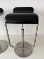 LaPalma barkrukken zwart leer, Huis en Inrichting, Barkrukken, Ophalen, Met voetsteun, 60 tot 90 cm, Leer