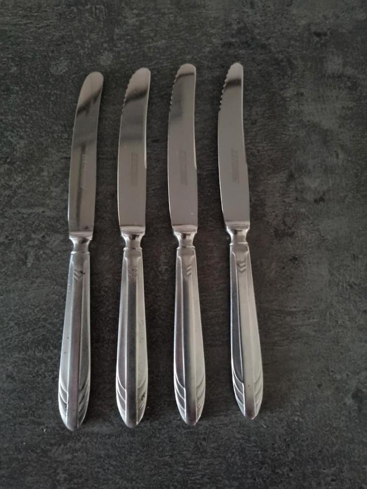 4 Gero Zilmeta fruitmesjes model 581 visgraat, Antiek en Kunst, Antiek | Bestek, Ophalen of Verzenden