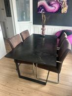 Eettafel in marmerlook 160x90x75 Modern Luxe, Huis en Inrichting, Ophalen, 50 tot 100 cm, Zo goed als nieuw, 150 tot 200 cm