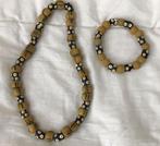 Ketting +armband Handbeschilderd glas uit Ghana, Ophalen of Verzenden, Nieuw
