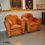 Art Deco schapenleren fauteuils en banken, Ophalen of Verzenden, Zo goed als nieuw, 50 tot 75 cm, Leer